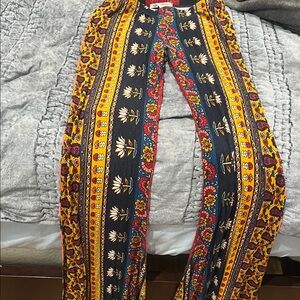 Novella Royale Floral Patterned Pants mustard ethnic floral